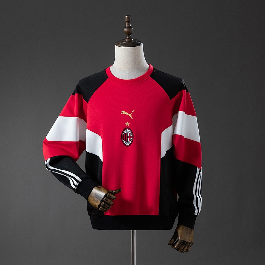 JER-5588_1 AC Milan 25/26 Long-sleeved Sweatshirt - Red - 图片 1
