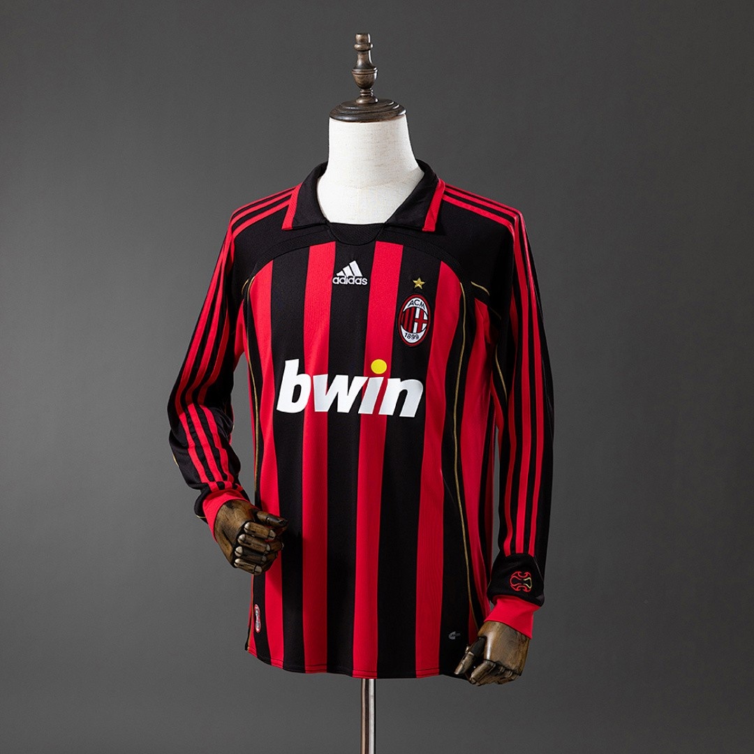 JER-5636_1 AC Milan 2006-2007 Home Long Sleeve Retro Shirt - 图片 1