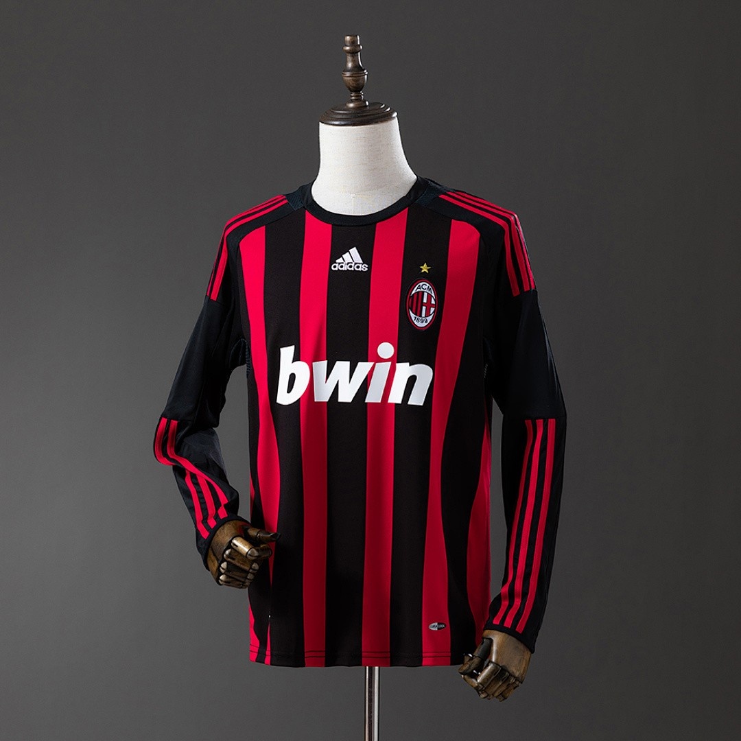 JER-5689_1 AC Milan 08/09 Home Retro Long Sleeve Jersey - 图片 1
