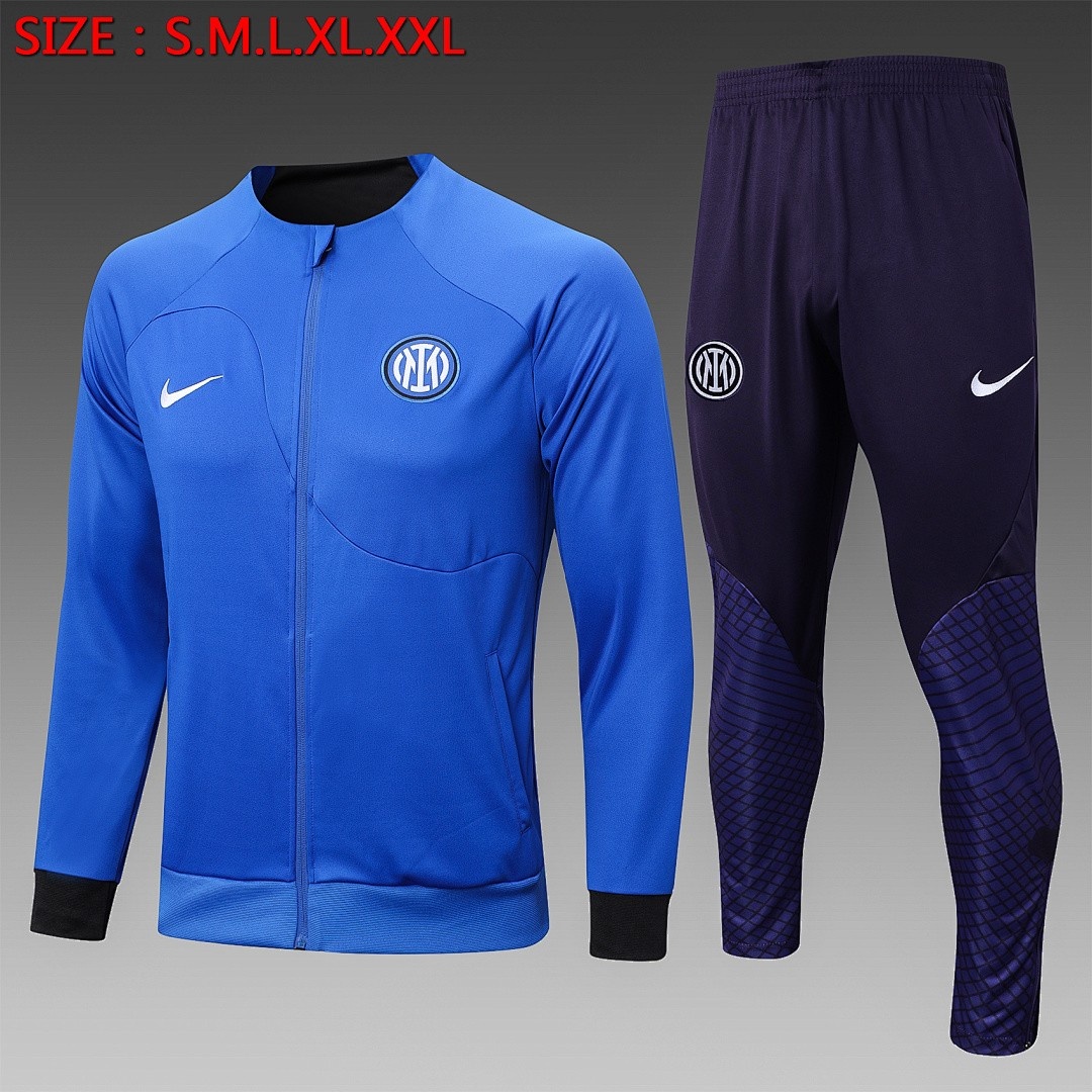 Inter Milan 22/23 Long Zip Jacket Colorful Blue