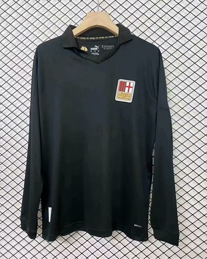 JER-5754_1 24/25 AC Milan 125th Anniversary Black Long Sleeve Jersey - 图片 1