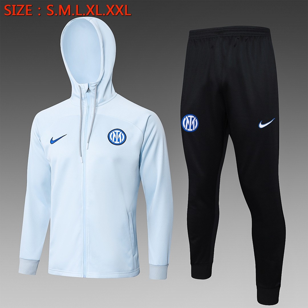 JER-5755_1 Inter Milan 23-24 Long Zip Jacket Light Gray - 图片 1