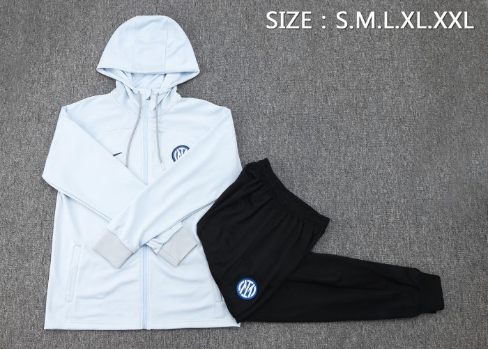 Inter Milan 23-24 Long Zip Jacket Light Gray - 图片 2