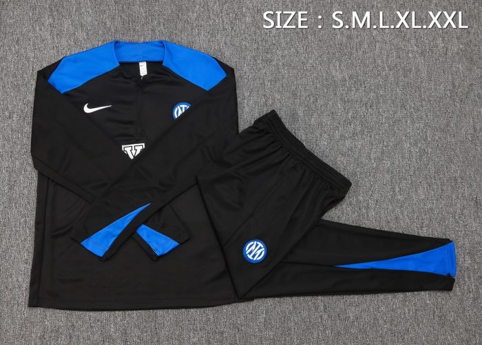 Inter Milan 24/25 Half-Zip Jacket Black - 图片 2