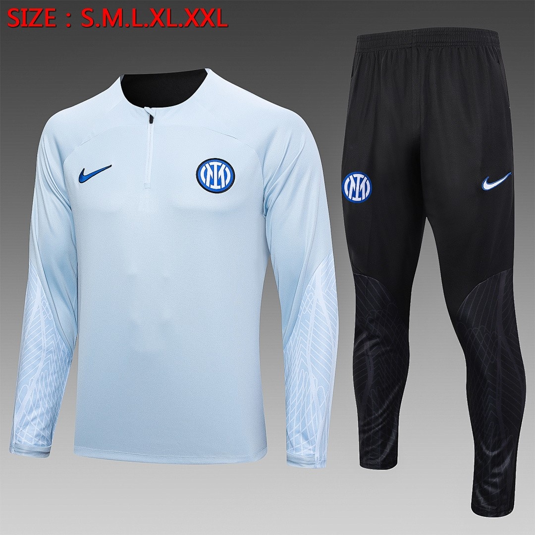 Inter Milan 23-24 Half Zip Jacket Light Gray