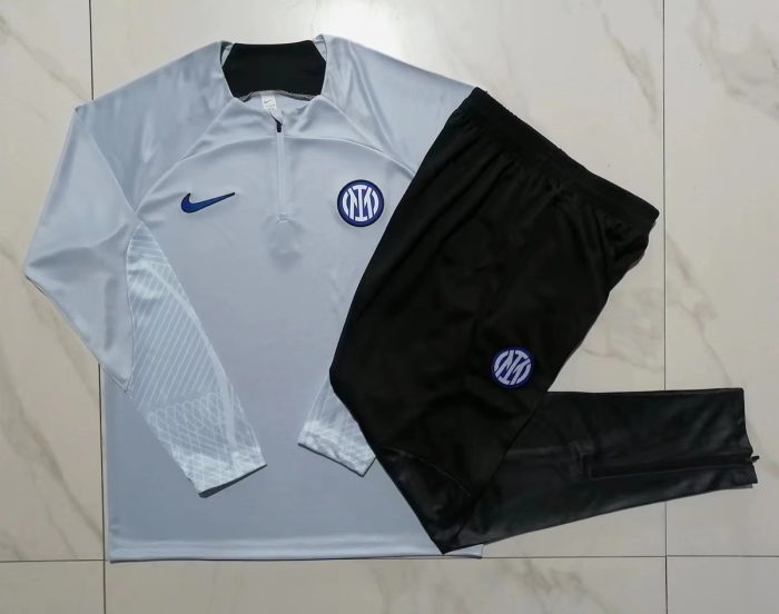Inter Milan 23-24 Half Zip Jacket Light Gray - 图片 9