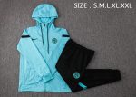 Inter Milan 21-22 Light Blue Long Zip Jacket with Hood - 图片 2