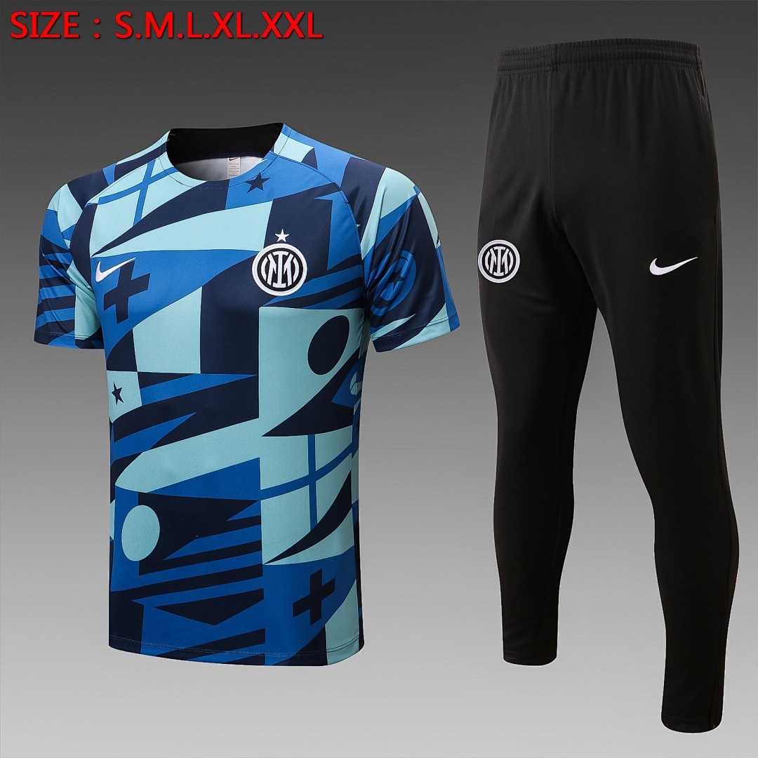 Inter Milan 22/23 Blue Splatter Print Short Sleeve Training Suit