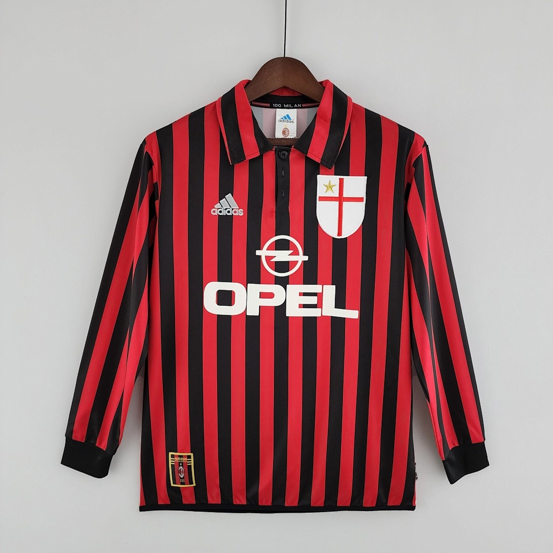 JER-5773_1 AC Milan 1999/2000 Home Retro Long Sleeve Jersey - 图片 1
