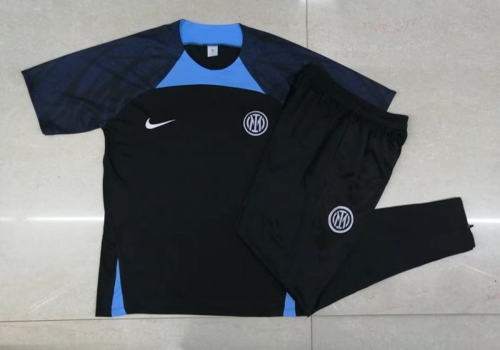 Inter Milan 2022-2023 Black Training Short Sleeve Set (with Pants) - 图片 9
