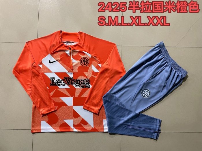 Inter Milan 24-25 Orange Half-Zip Jacket - 图片 9