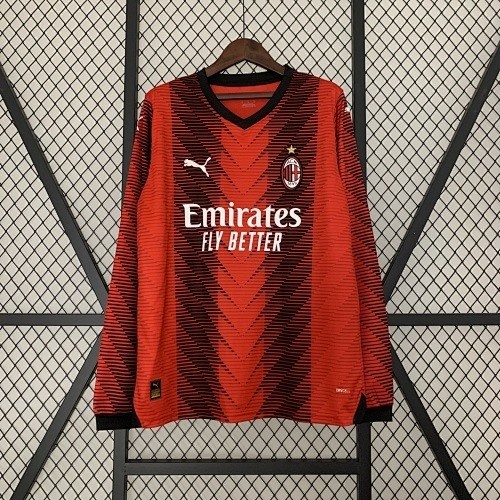 JER-5787_1 AC Milan 23/24 Home Long Sleeve Jersey - 图片 1