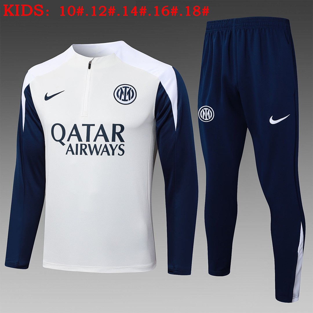 JER-5790_1 Inter Milan Kids' Half-Zip Jacket in Off-White - 图片 1