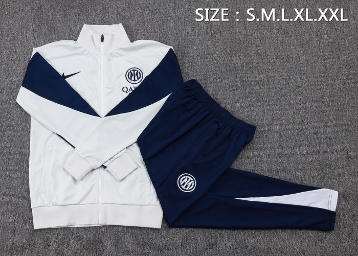 Inter Milan Long Zipper Jacket in White - 图片 2
