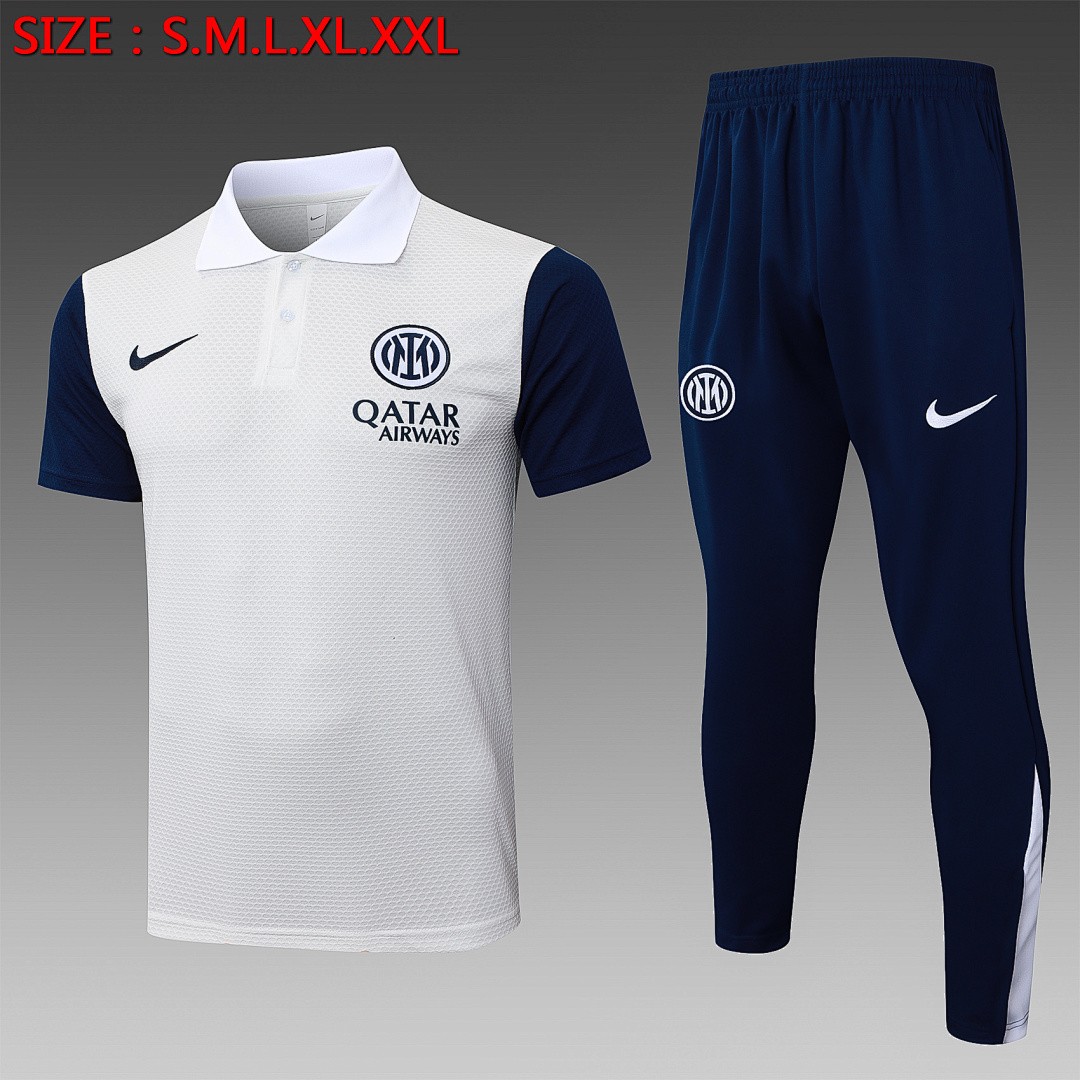 JER-5795_1 Inter Milan Polo Shirt Off White - 图片 1
