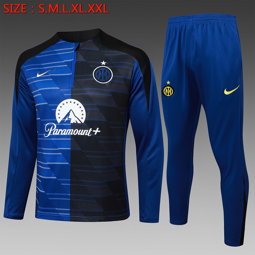 Inter Milan 24-25 Half-Zip Jacket Colorful Blue Spray Print