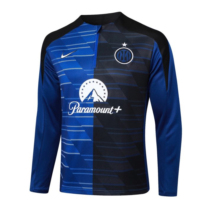 Inter Milan 24-25 Half-Zip Jacket Colorful Blue Spray Print - 图片 4