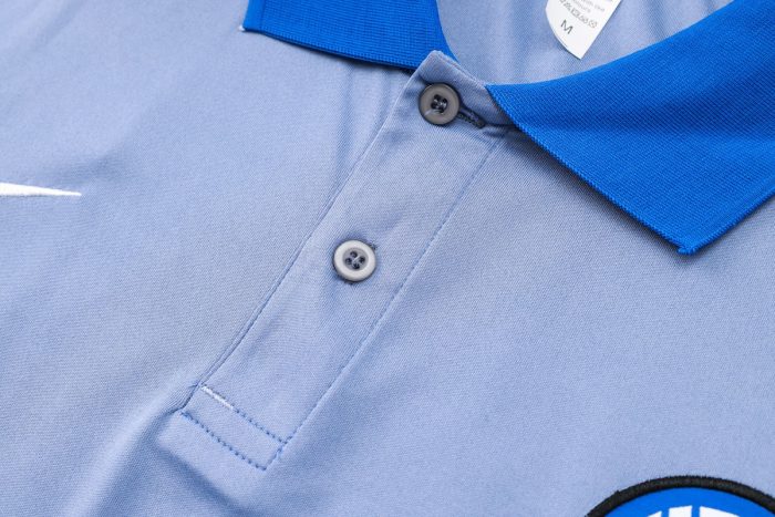 Inter Milan 24-25 Polo Grey with Blue Collar - 图片 5