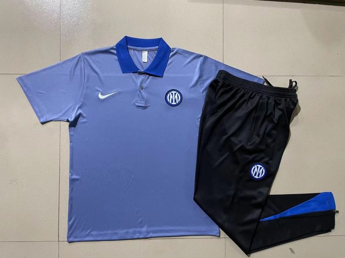 Inter Milan 24-25 Polo Grey with Blue Collar - 图片 9