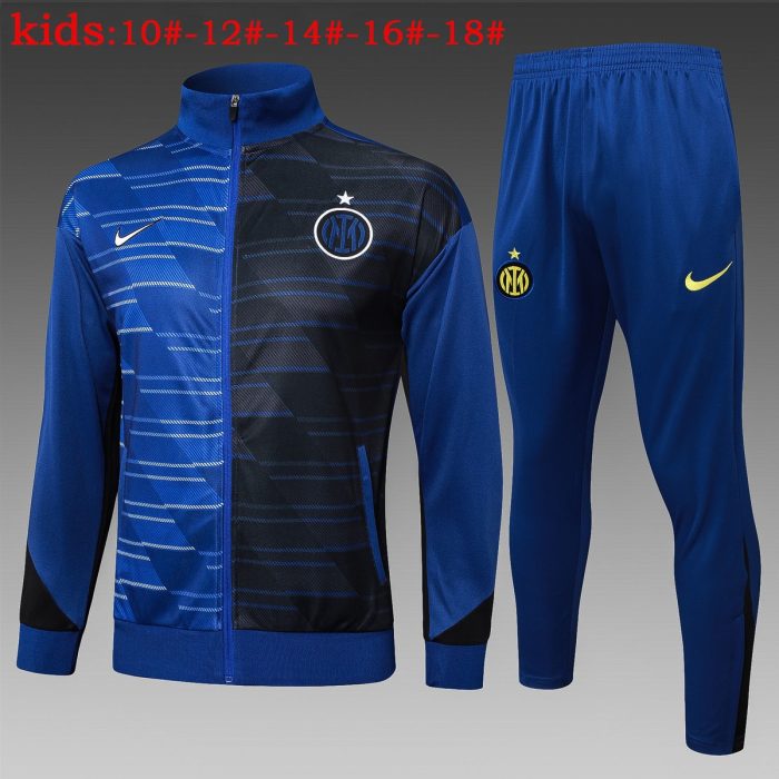 Inter Milan 24/25 Long Zipper Jacket Kids - Colorful Blue Spray Print - 图片 2