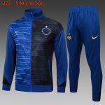 Inter Milan 24-25 Long Zipper Jacket Navy Blue Spray Print