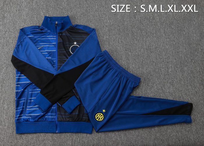 Inter Milan 24-25 Long Zipper Jacket Navy Blue Spray Print - 图片 2