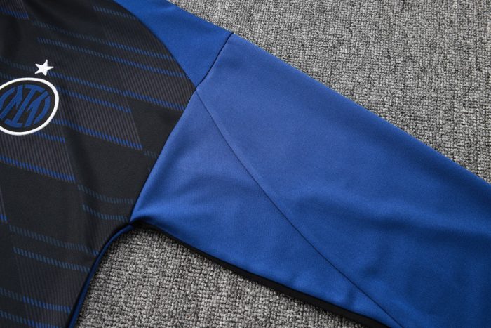 Inter Milan 24-25 Long Zipper Jacket Navy Blue Spray Print - 图片 5