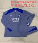 Inter Milan 24-25 Light Blue Player Version Half-Zip Jacket - 图片 9