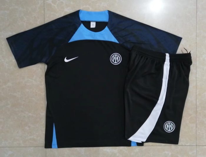 Inter Milan 22-23 Black Short Sleeve Training Set with 5-Panel Shorts - 图片 9