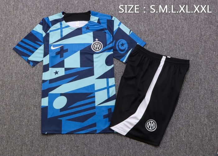 Inter Milan 2022-23 Short Sleeve Training Suit with 5-Inch Shorts in Blue - 图片 6