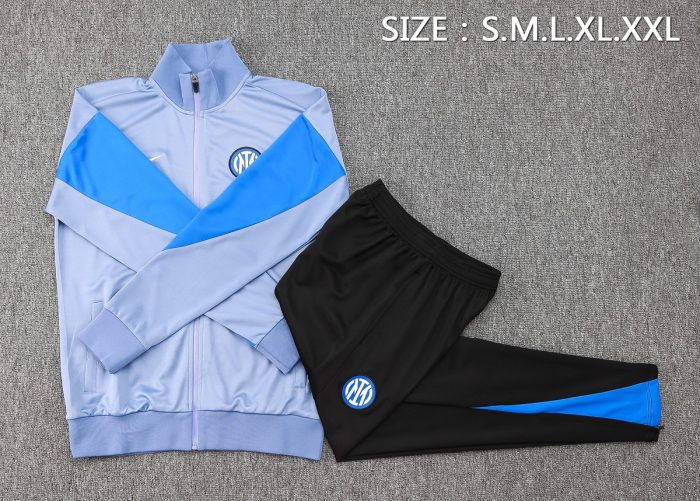 Inter Milan 24-25 Long Zipper Jacket Grey - 图片 2