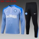Inter Milan 24-25 Half-Zip Jacket Grey with Blue Accents