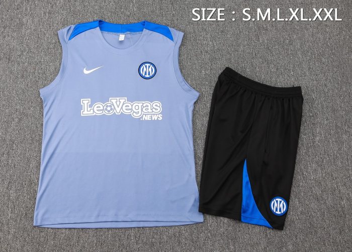 Inter Milan 24-25 Vest Grey with Blue Shoulder Trim - 图片 2