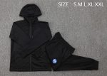 Inter Milan 24/25 Long Zip Hoodie Black - 图片 2