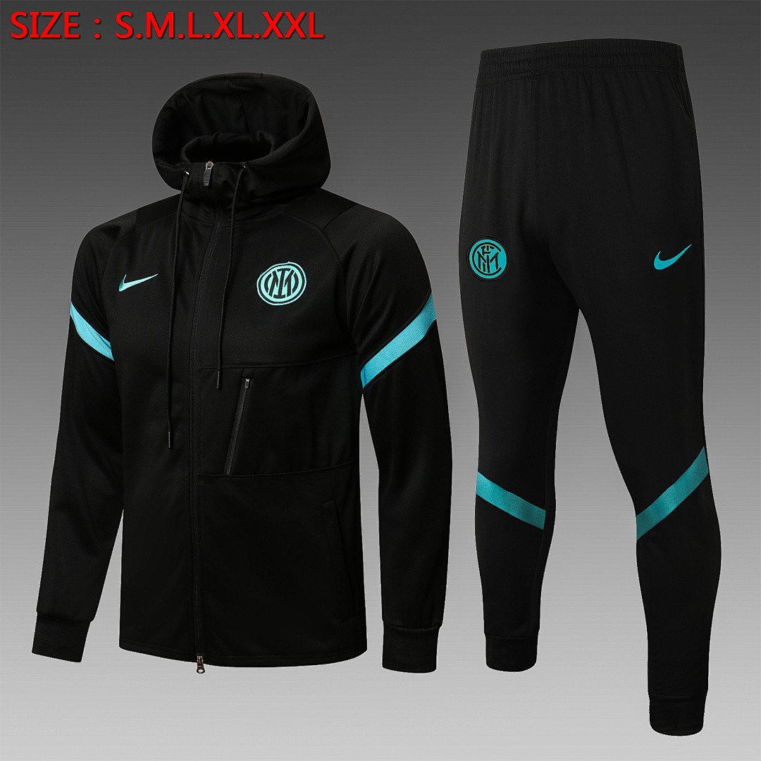 Inter Milan 21-22 Long Zip Jacket Black