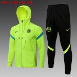 Inter Milan 21-22 Long Zip Jacket Fluorescent Green