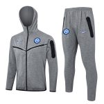 Inter Milan 24-25 Long Zip Jacket with Hood in Ash Gray - 图片 3