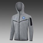 Inter Milan 24-25 Long Zip Jacket with Hood in Ash Gray - 图片 4
