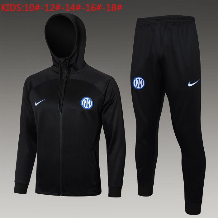 Inter Milan 24/25 Black Long Zip Jacket Kids - 图片 2