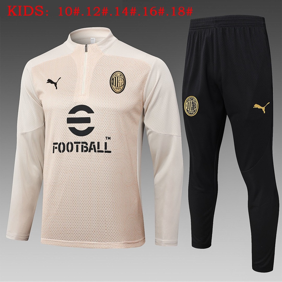 JER-5844_1 AC Milan 24-25 Kids' Half-Zip Jacket in Apricot - 图片 1