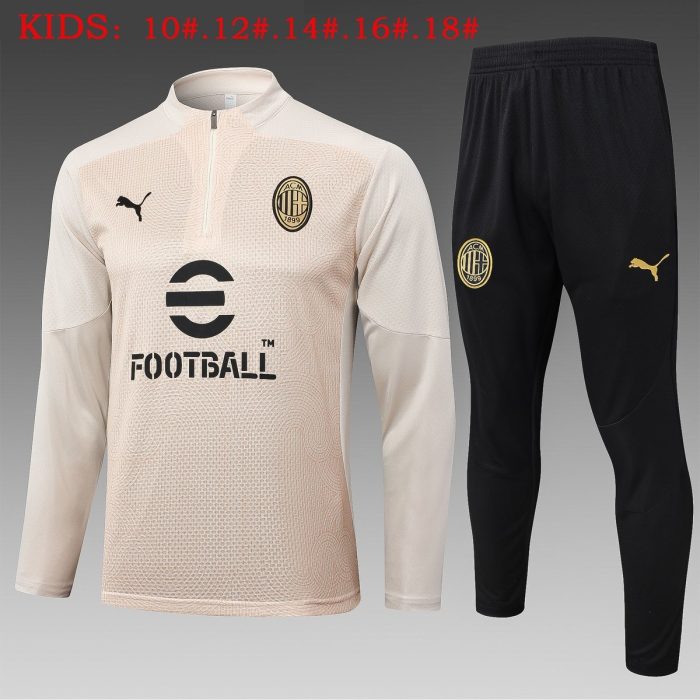 AC Milan 24-25 Kids' Half-Zip Jacket in Apricot - 图片 2