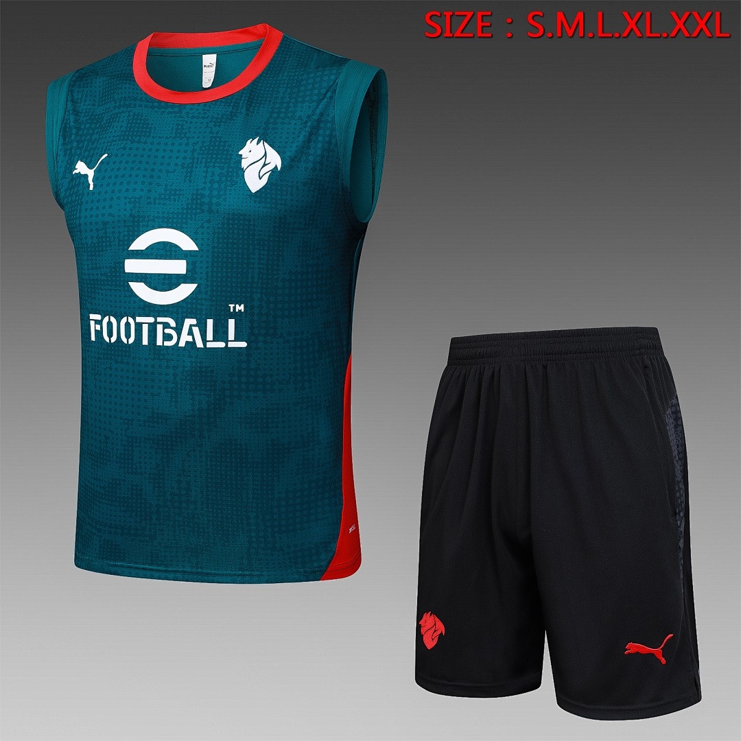 JER-5847_1 AC Milan Green Splatter Vest - 图片 1