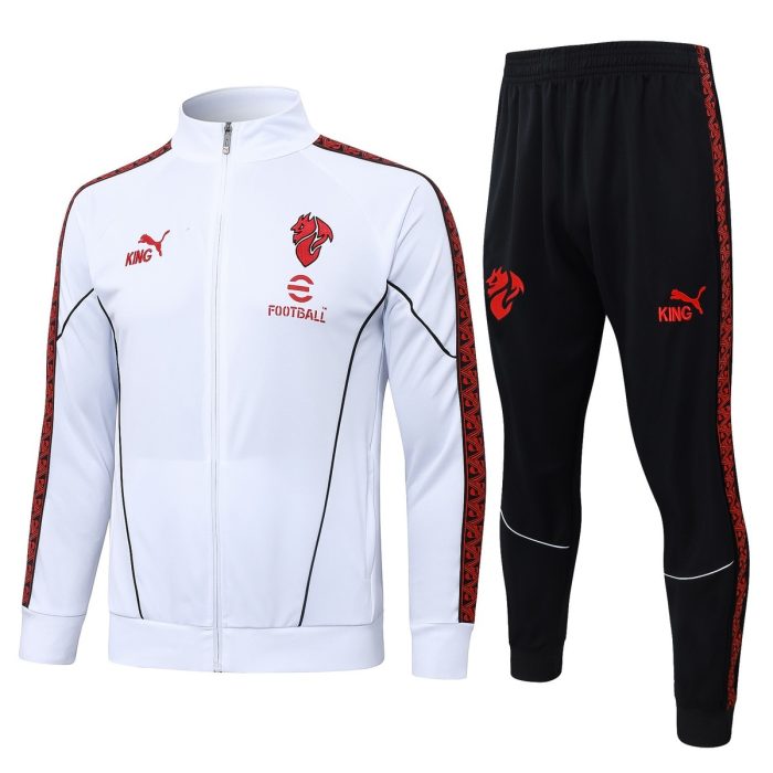 AC Milan White Long Zipper Jacket - 图片 8