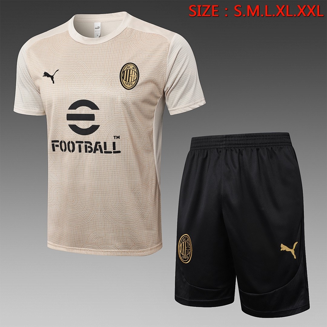 JER-5855_1 AC Milan 24-25 Short Sleeve Training T-Shirt Apricot - 图片 1