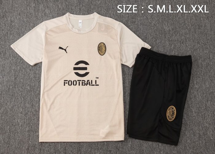AC Milan 24-25 Short Sleeve Training T-Shirt Apricot - 图片 2