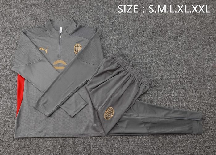 AC Milan 24-25 Half Zip Jacket Grey Player Version - 图片 4