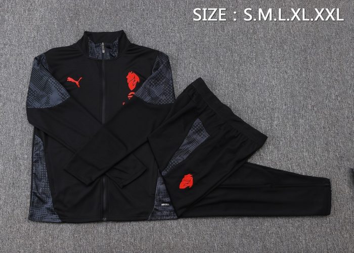 AC Milan Black Spray Print Long Zipper Jacket - 图片 2