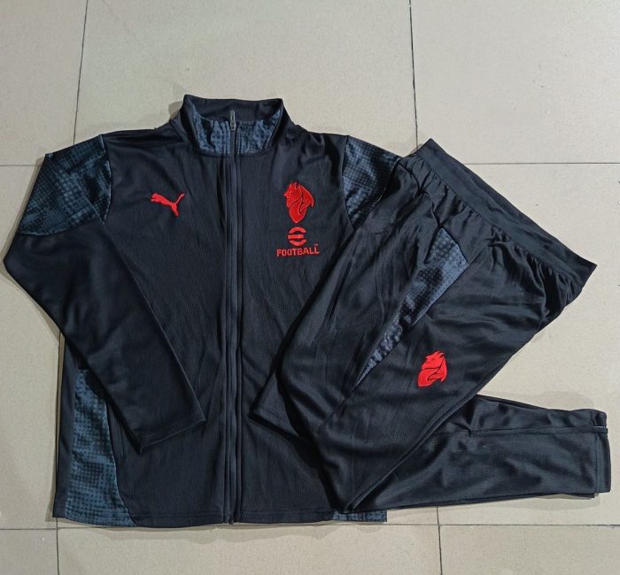 AC Milan Black Spray Print Long Zipper Jacket - 图片 8