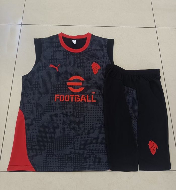 AC Milan Black Spray Ink Vest - 图片 7