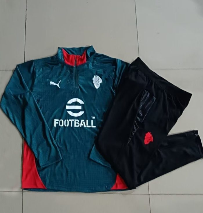 AC Milan Kids Dark Green Splatter Half-Zip Jacket - 图片 4